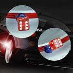 DSYCAR 4Pcs Gold Dice Tire Valve Caps | Dustproof Plastic Wheel Stem Caps for Auto Tru close-up view