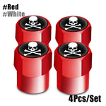 Aluminum Valve Stem Caps 4-Pack | Dust Covers for Car, Truck, Bike, Motorcycle close-up view