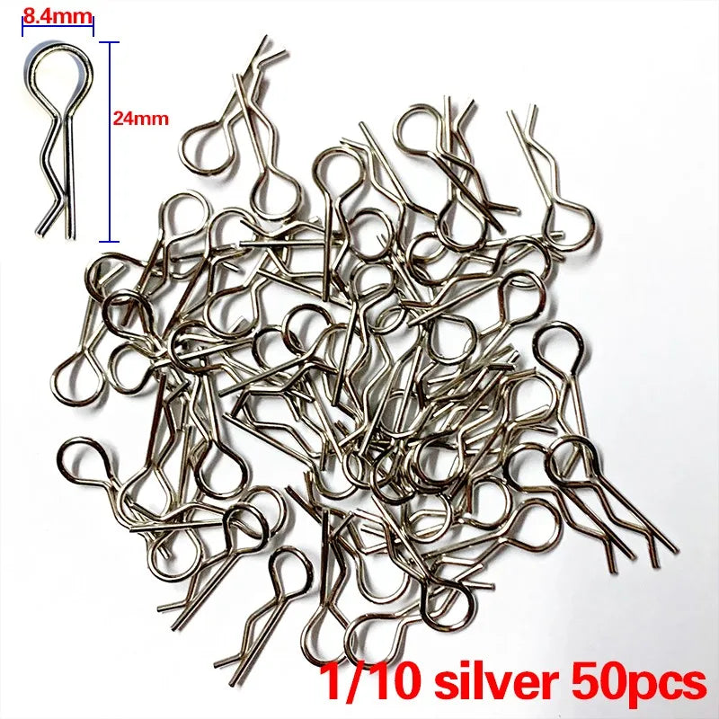 RC Car Body Clips Pins Housing Latches R Buckles 50 Pack close-up view