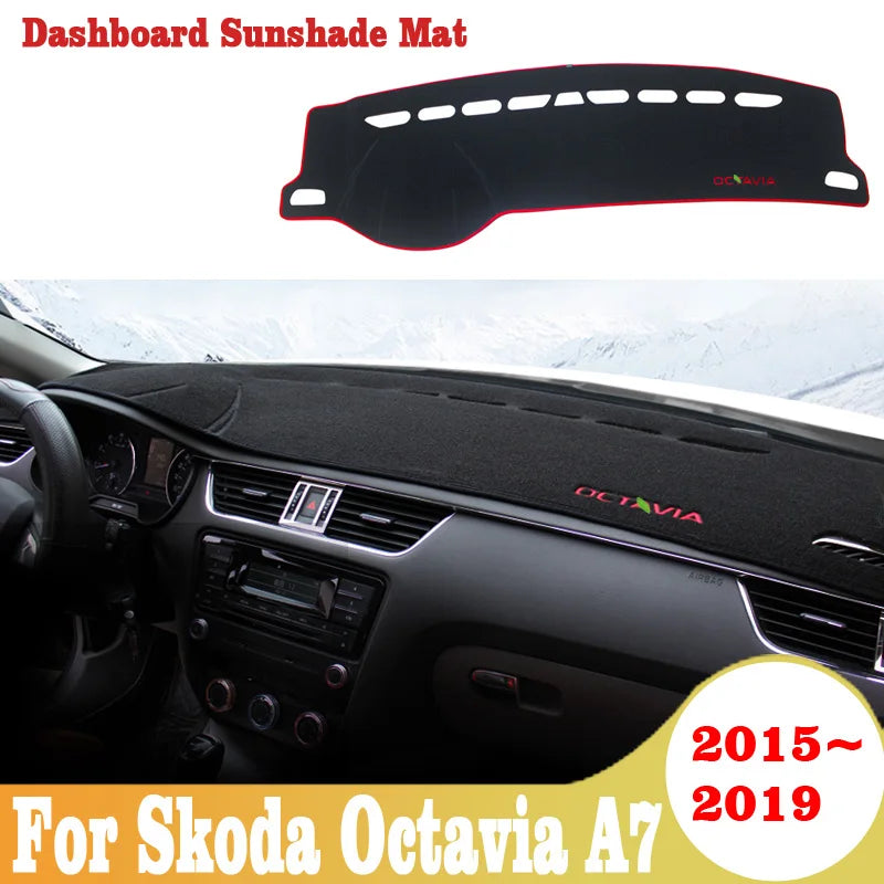 Car Dashboard Cover Mat for Skoda Octavia A7 2015-2019 | Anti-UV Sun Shade Pad
