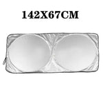 Silver Foldable Windshield Sun Shade Cover detail view