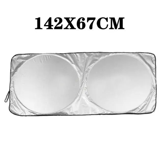 Silver Foldable Windshield Sun Shade Cover detail view