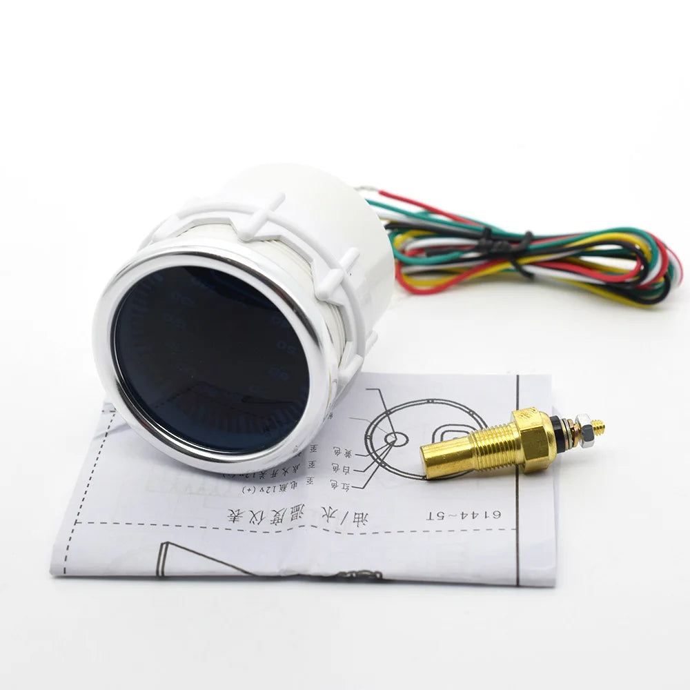 52mm Oil Temperature Gauge 40-140°C | Red Needle Digital Display with 1/8 NPT Sensor detail view