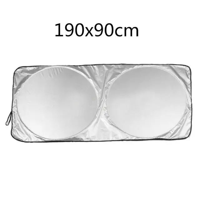 Silver Foldable Windshield Sun Shade Cover lifestyle view