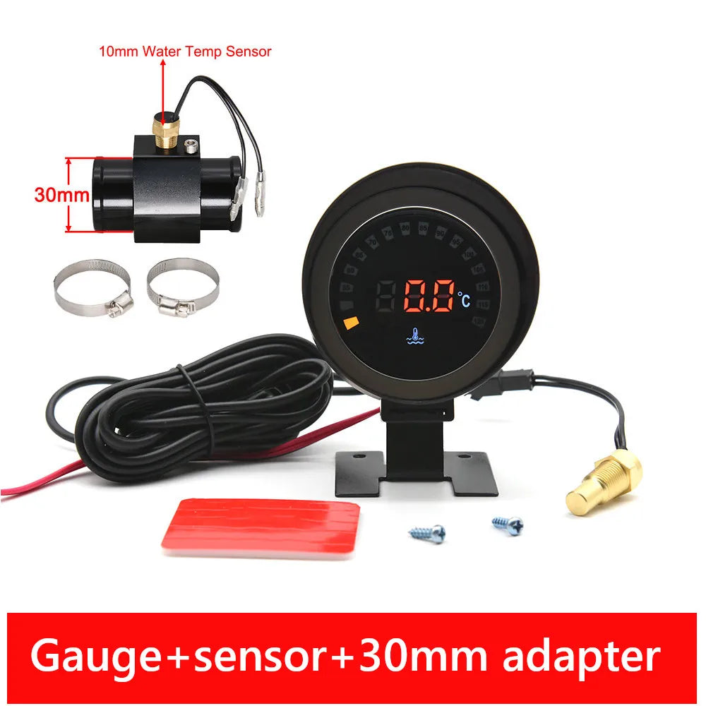12V/24V LCD Digital Water Temp Gauge with Sensor and Adapter Joint | Car Modification alternate view