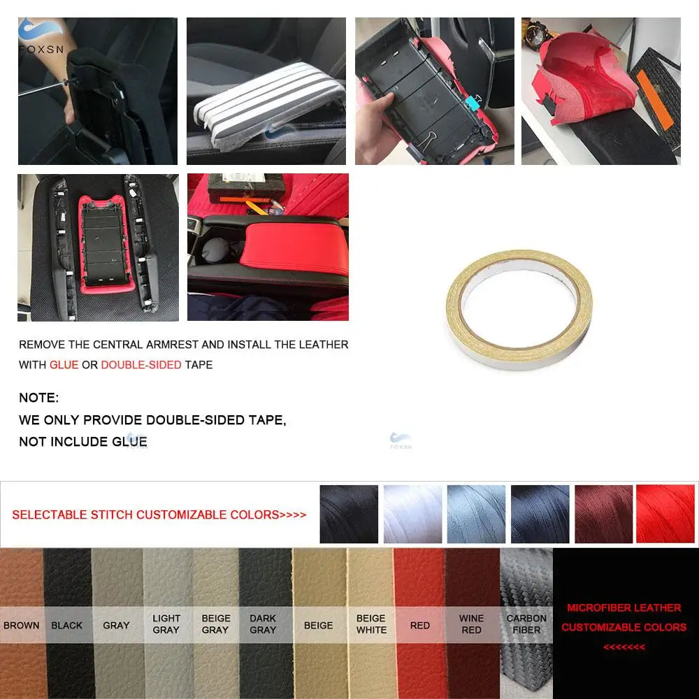 For Toyota Prius 2004 2005 2006 2007 2008 Microfiber Leather Car Styling Center Armrest Console Lid Box Cover Trim