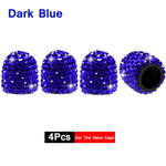 4Pcs Crystal Rhinestone Car Tire Valve Caps | Sparkly Dustproof Bling Tire Stem Covers close-up view