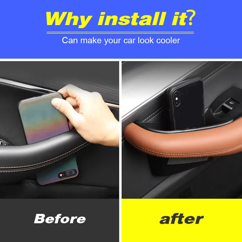 Vtear Door Armrest Storage Box Decoration Car Inner ABS Trim Interior Accessories For alternate view