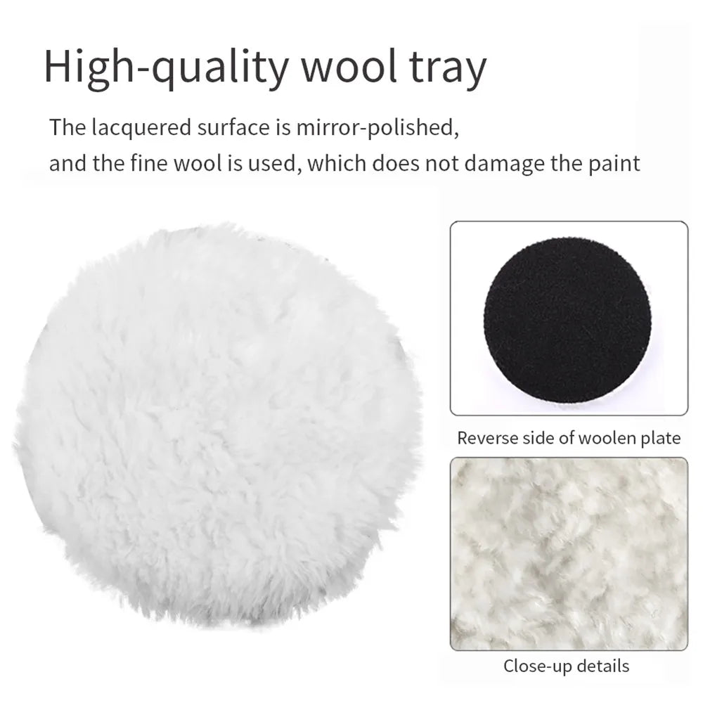 8-Piece Car Polishing Pad Kit | 3/5/7 Inch Sponge Buffing Discs for Auto Waxing and Po close-up view