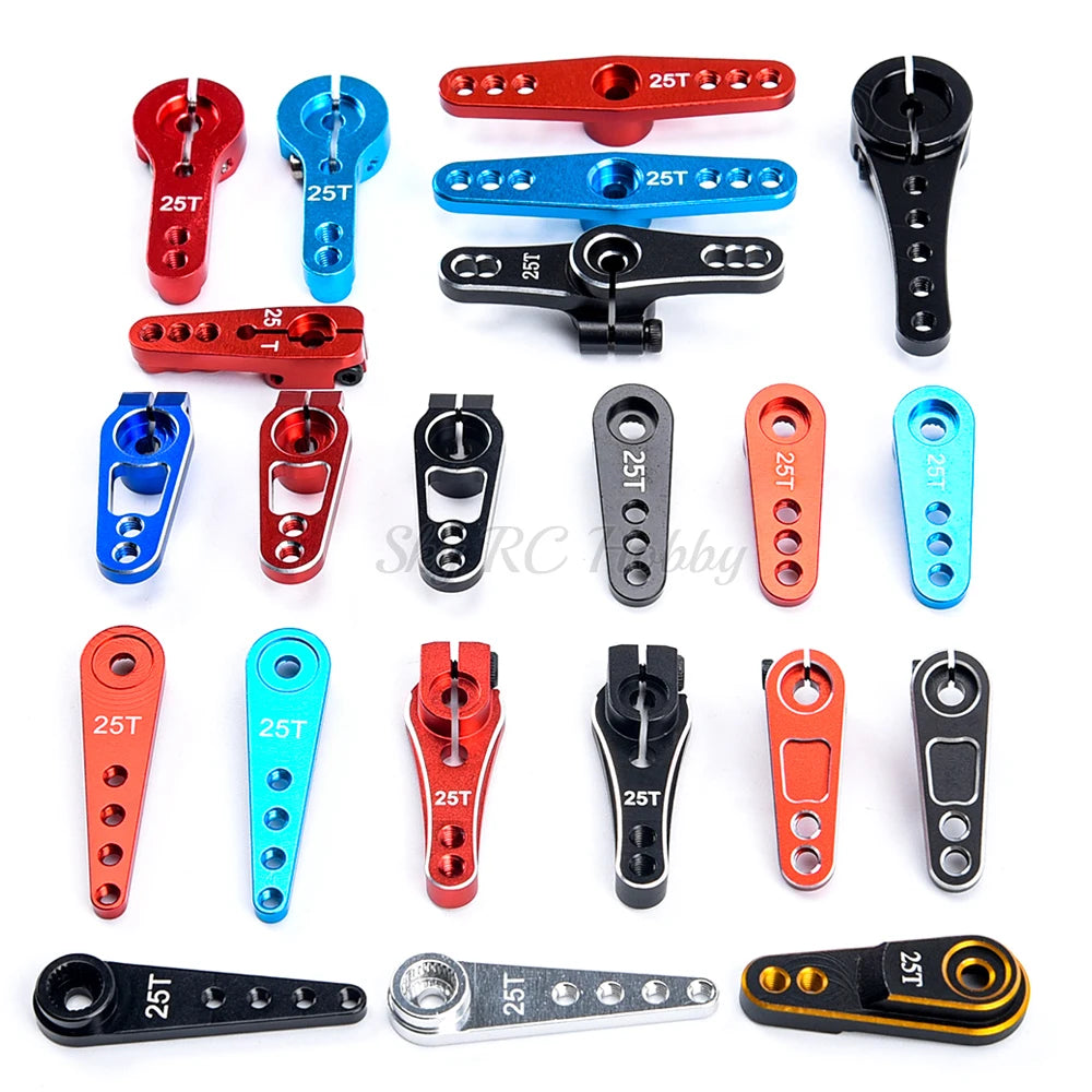 1PCS Aluminum Alloy 25T Steering Servo Arm Horn Black Red Blue for RC Car Crawler Large Torque Digit