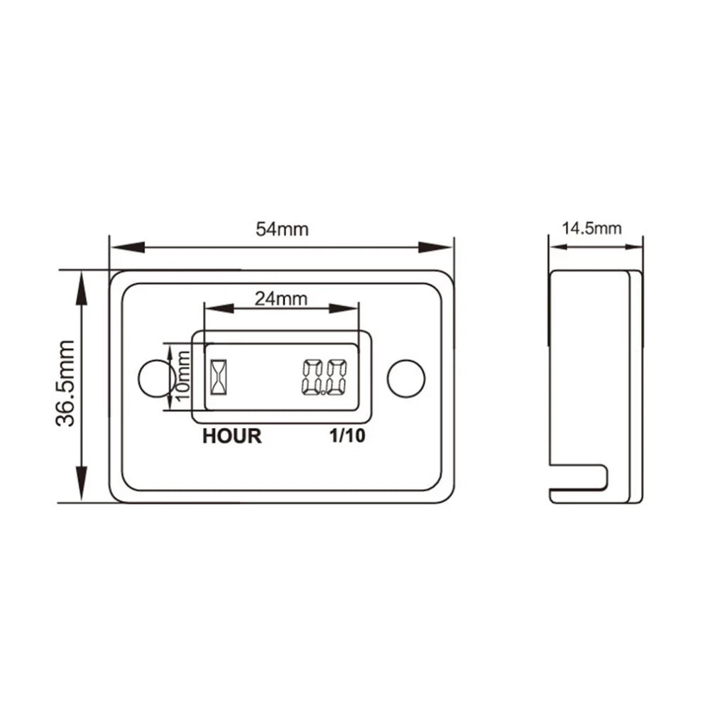 Digital LCD Hour Meter | Waterproof Engine Hour Tracker for Motorcycle ATV Marine additional angle