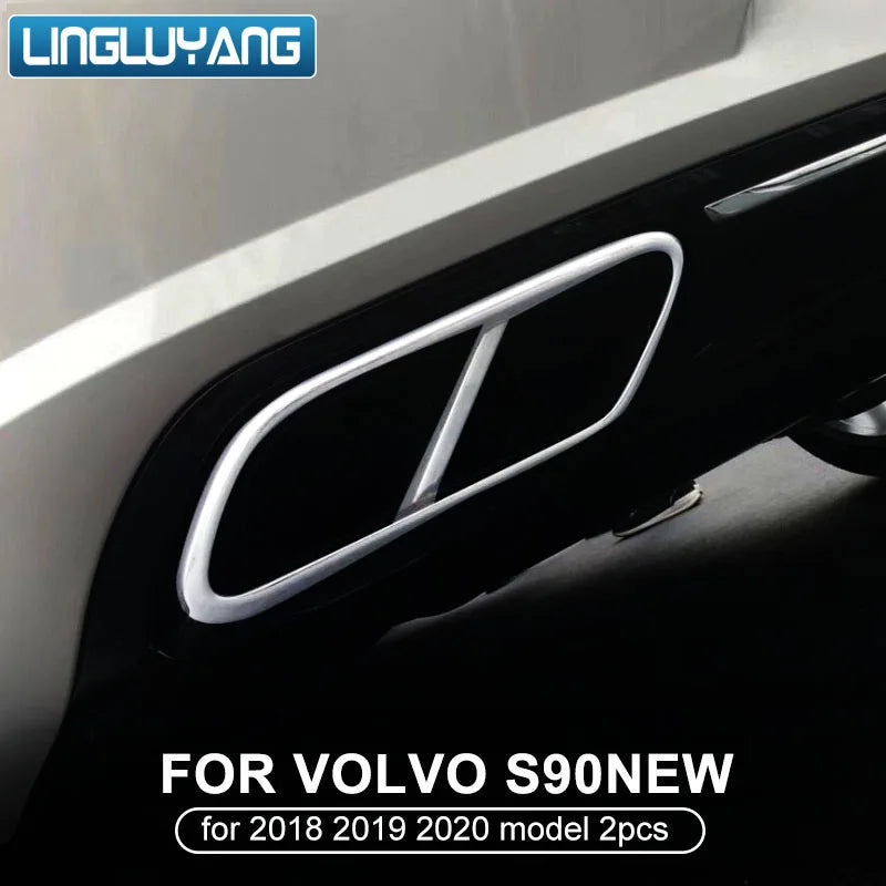 Car Accessories for Volvo XC60 XC90 S90 V90 XC40 S60 Exhaust Pipe Tail Stainless Steel T detail view
