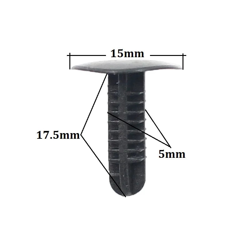 50PCS Push in 5mm 6mm 7mm 8mm Black Plastic Rivet Car Trunk Roof Trim Panel Fastener lifestyle view
