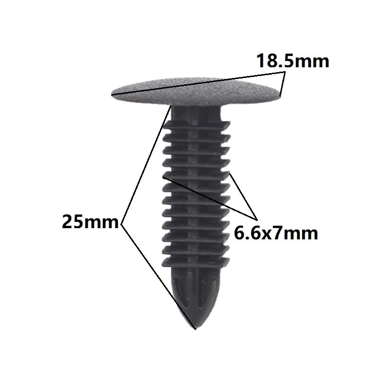50PCS Push in 5mm 6mm 7mm 8mm Black Plastic Rivet Car Trunk Roof Trim Panel Fastener lifestyle view