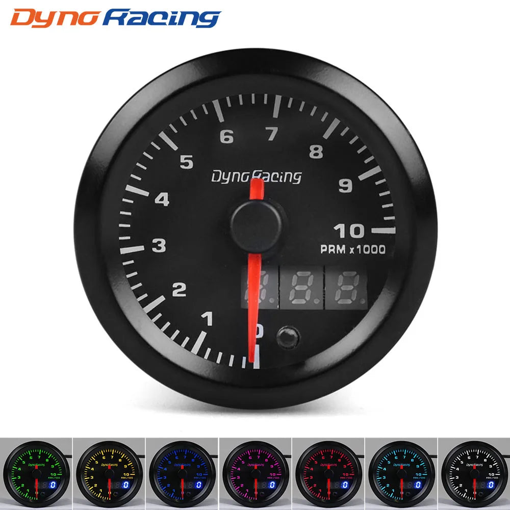 Dynoracing 2 Inch 52mm 7 Color LED Dual Display Car Gauge Set | Boost Water Oil Temp Pre detail view