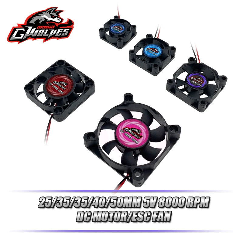 RC Fan 25/30/35/40mm 8000RPM 5V-7V DC ABS Futaba Plug
