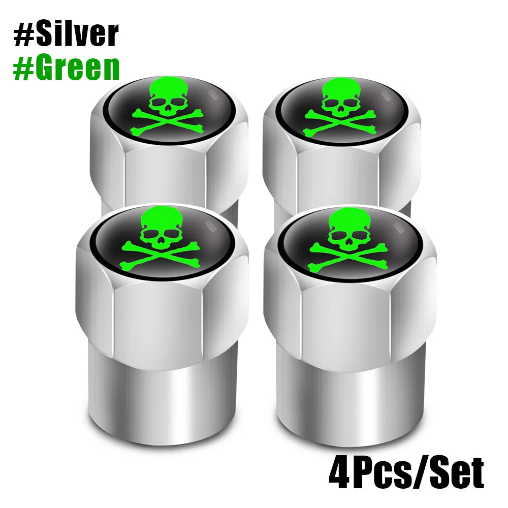 Aluminum Valve Stem Caps 4-Pack | Dust Covers for Car, Truck, Bike, Motorcycle lifestyle view