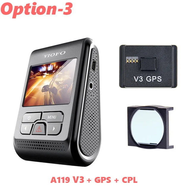 VIOFO A119 V3 2K Dash Cam | Super Night Vision, G-Sensor, Optional GPS & CPL detail view