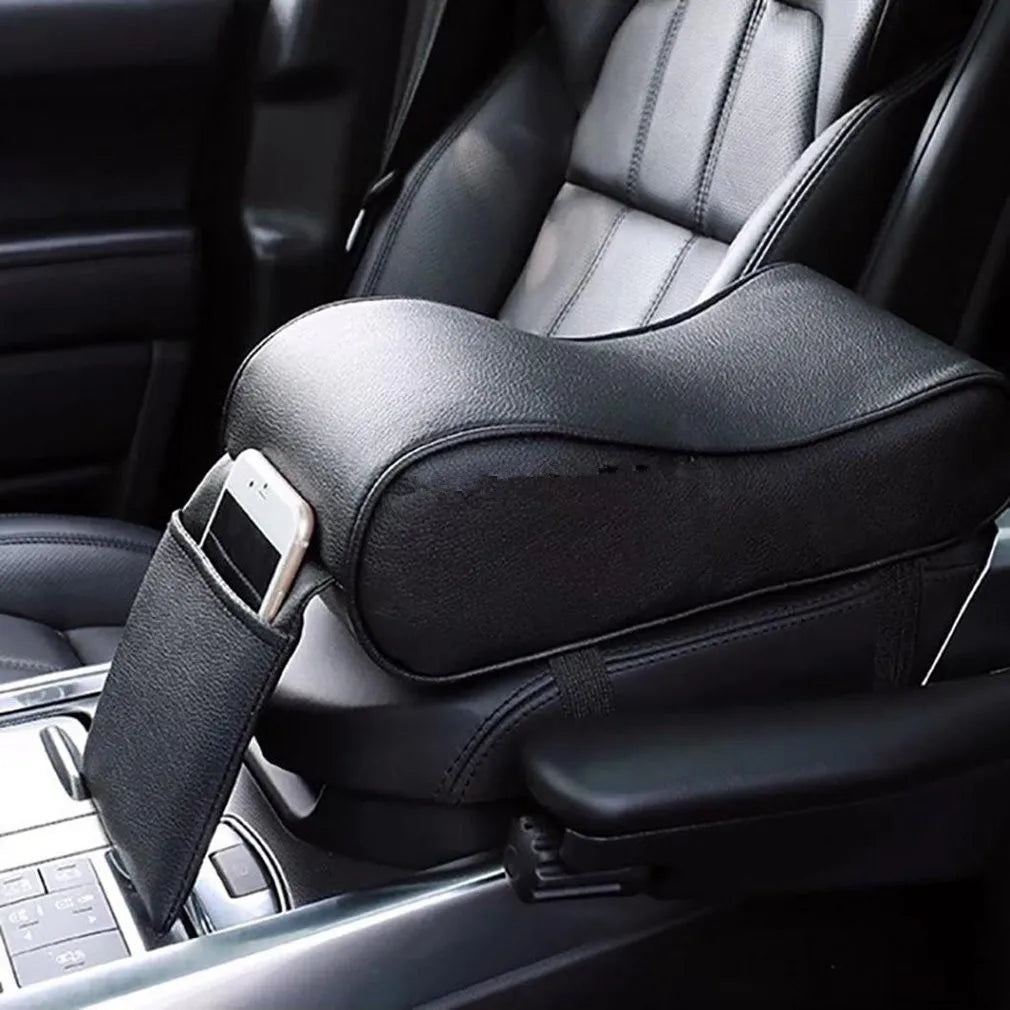 Ergonomic Soft Artificial Leather Car Armrest Pad Automotive Interior Center Console Box Protective Seat Cover with Curve Shape