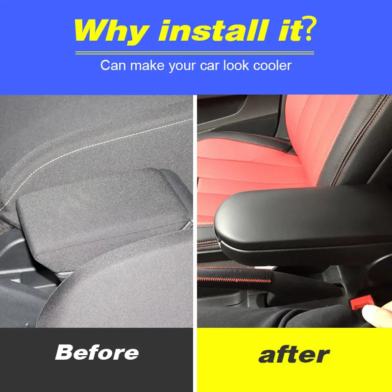 Vtear Armrest Cover Center Console Latch Clip Leather Lid Fit For Vw Polo 6r Golf Mk4 Bora Beetle Passat B5 Skoda Octavia Lavida