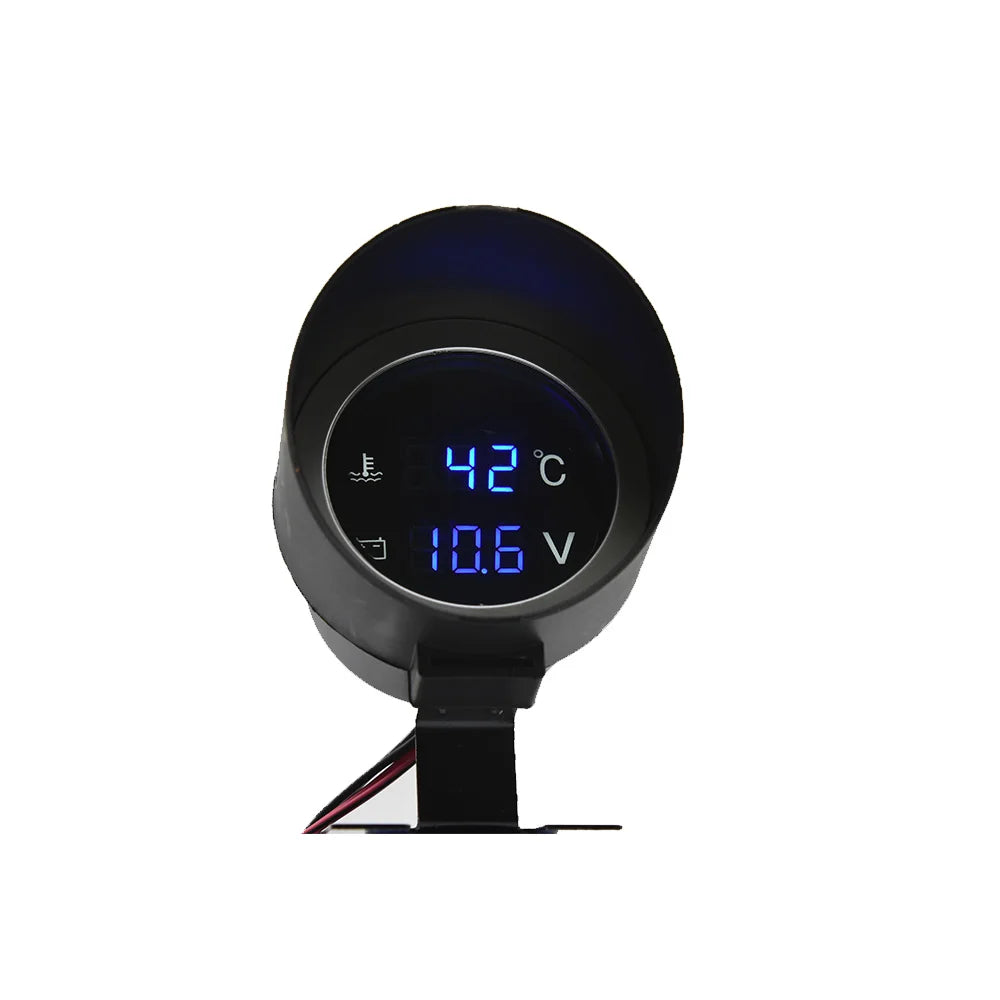 Car Water Temperature Gauge with Voltmeter 2 in 1 | -10 to 110 Celsius LCD Display additional angle