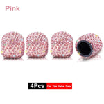 4Pcs Crystal Rhinestone Car Tire Valve Caps | Sparkly Dustproof Bling Tire Stem Cover lifestyle view
