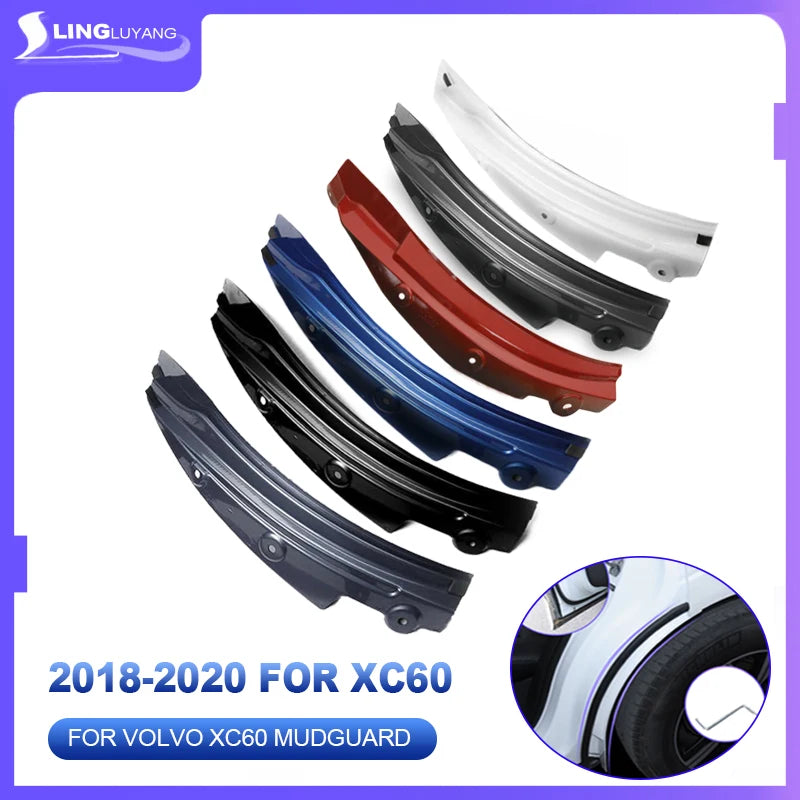 Volvo XC60 Mud Flaps (2018–2024) | Rear Wheel Fender Splash Guards with Blue Accent
