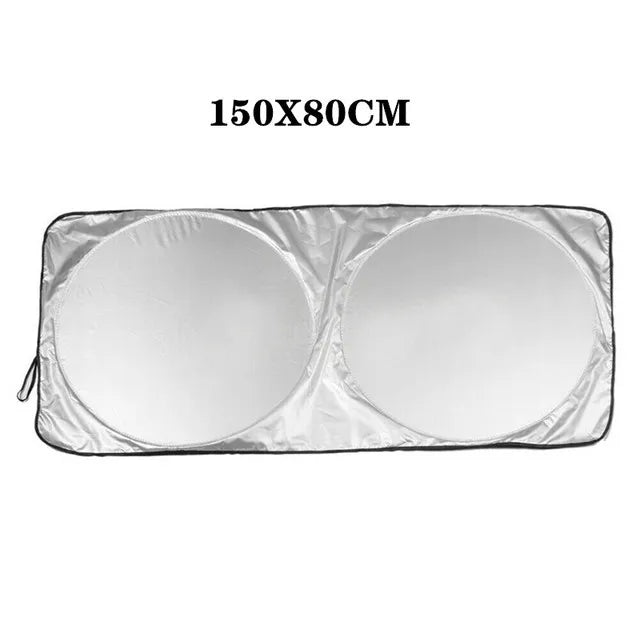 Silver Foldable Windshield Sun Shade Cover additional angle