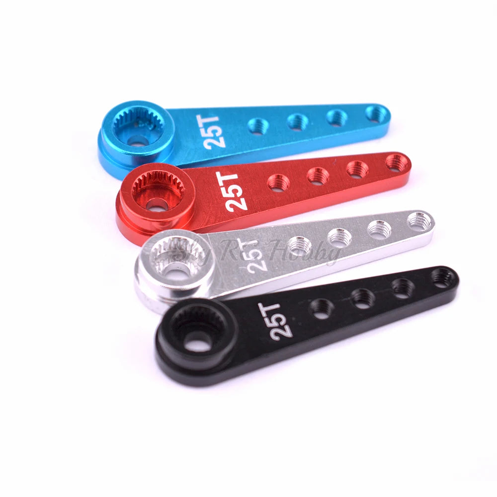 1PCS Aluminum Alloy 25T Steering Servo Arm Horn Black Red Blue for RC Car Crawler Large detail view