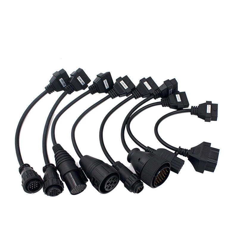 Quality TCS Car Cables Set Truck Cables Set Full 8 Cables Set With 30/20/38/3/2 Pin OBDII Diagnostic Connector For obd2 Scanner