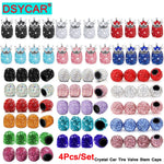 4Pcs Crystal Rhinestone Car Tire Valve Caps | Sparkly Dustproof Bling Tire Stem Covers