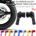 DSYCAR 2Pcs 90 Degree CNC Motorcycle Tire Valve Stems | Universal Leak-Proof Aluminum lifestyle view
