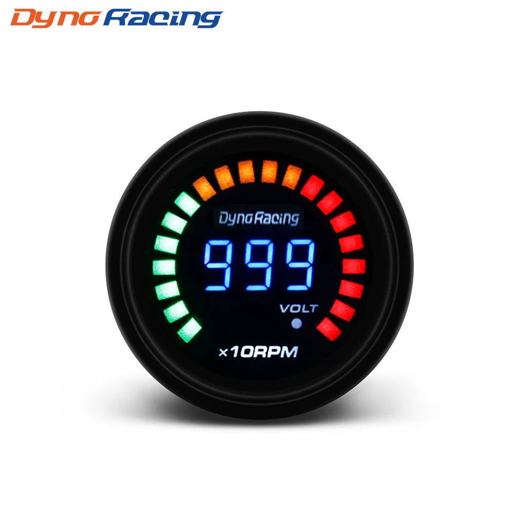 Dynoracing 2" 52MM Digital 20 LED Car Gauge | Multi-Function Vehicle Monitoring Set detail view
