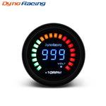 Dynoracing 2" 52MM Digital 20 LED Car Gauge | Multi-Function Gauge Set for 12V Vehicle close-up view