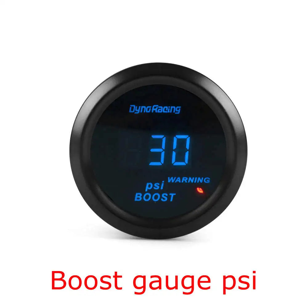 Dynoracing 52mm Digital Car Gauge Set | Turbo Boost Oil Temp Voltmeter Tachometer additional angle
