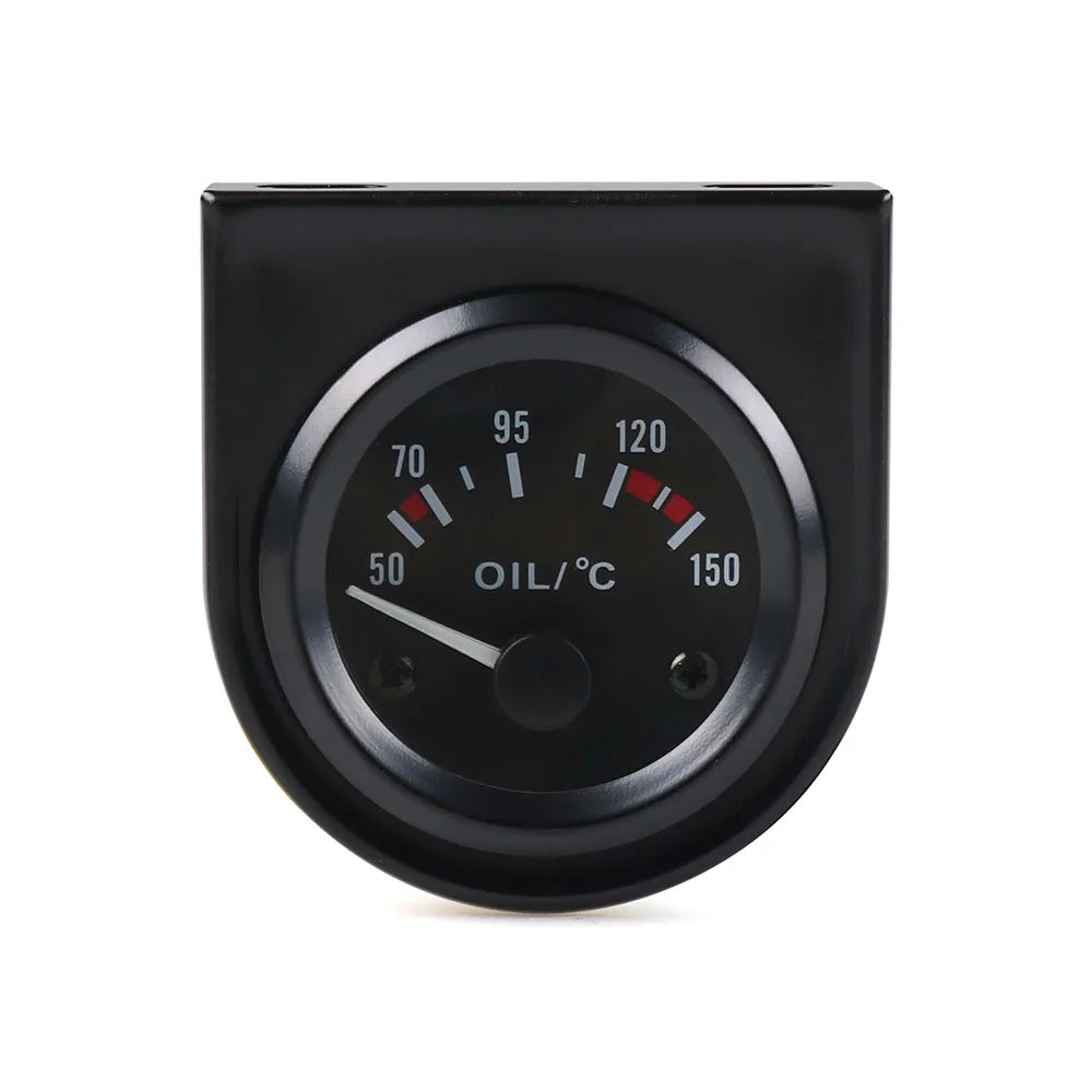 52mm Black Car Gauge Set | Volt Meter Water Temp Oil Pressure Fuel Level AMP Gauge additional angle