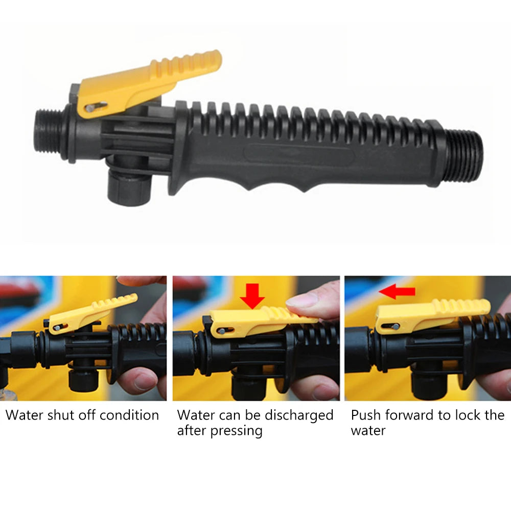 LEEPEE Long Handle Car Wash Cleaning Brush Retractable Water Flow Switch Foam Bottl additional angle