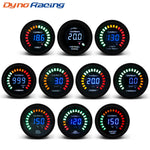 Dynoracing 2" 52MM Digital 20 LED Car Gauge | Multi-Function Gauge Set for 12V Vehicles