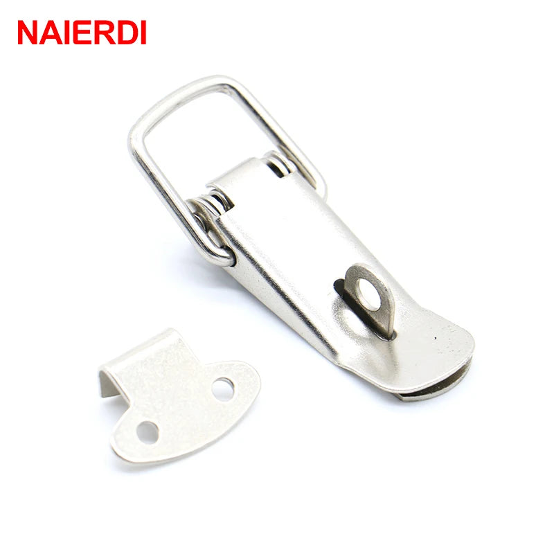 NAIERDI-J106 Cabinet Box Locks Spring Loaded Latch Catch Toggle 27*63 Iron Hasps For lifestyle view