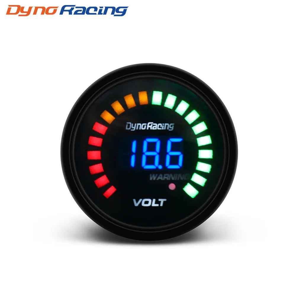 Dynoracing 2" 52MM Digital 20 LED Car Gauge | Multi-Function Gauge Set for 12V Vehi additional angle