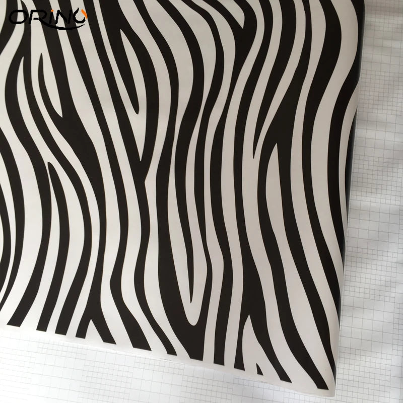Camouflage Black White Zebra Vinyl Wrap Film Self Adhesive Decal Sticker Car Motorcycl close-up view