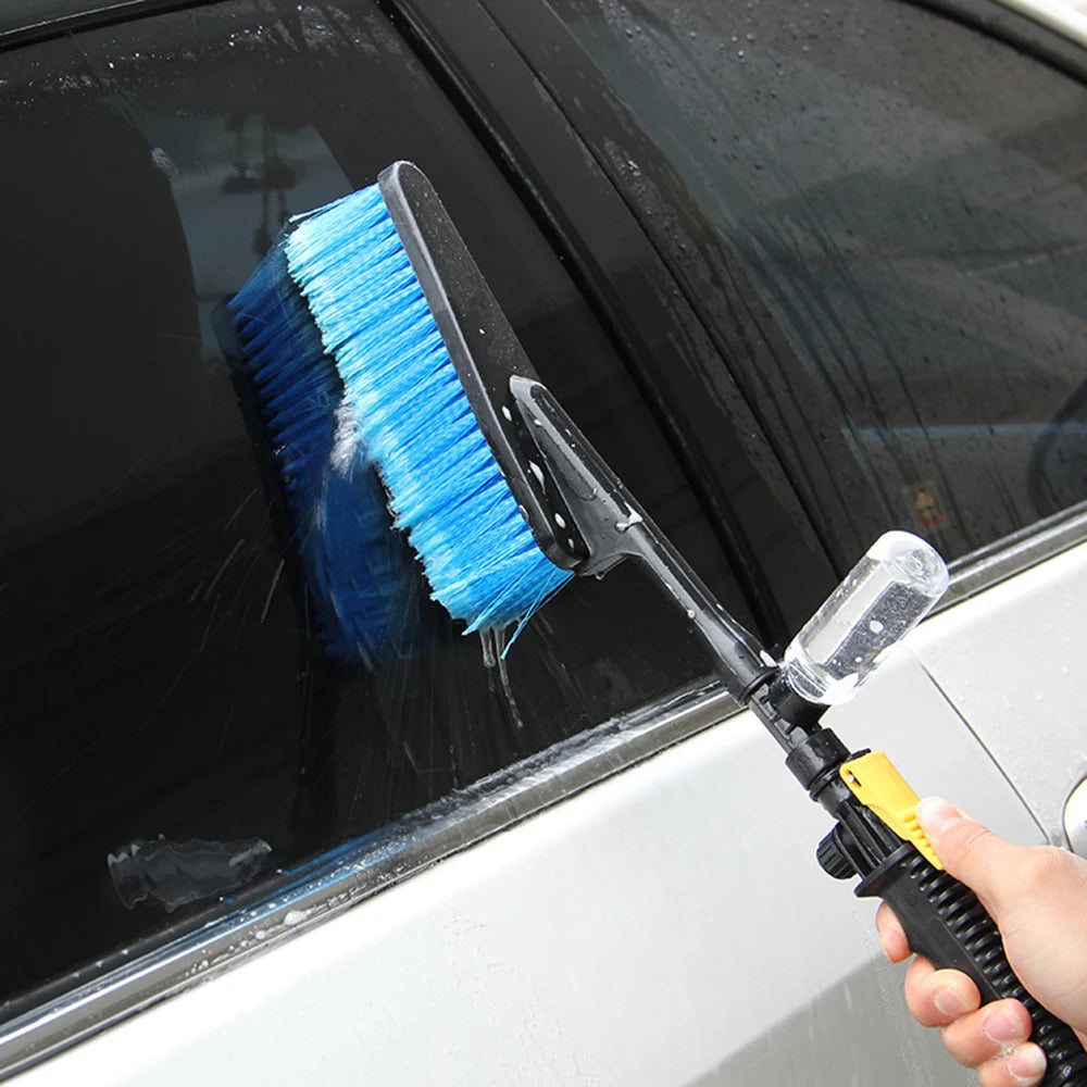 LEEPEE Long Handle Car Wash Cleaning Brush Retractable Water Flow Switch Foam Bottle C close-up view
