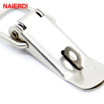 NAIERDI-J106 Cabinet Box Locks Spring Loaded Latch Catch Toggle 27*63 Iron Hasps For alternate view