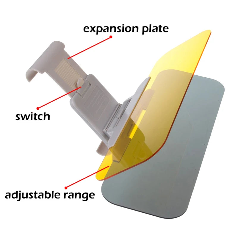 Car Sunshade Day and Night Sun Visor Anti-dazzle Goggles Clip-on Driving Vehicle Shield for Clear View Visor
