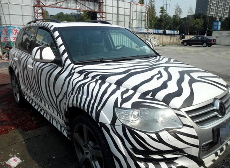 Camouflage Black White Zebra Vinyl Wrap Film Self Adhesive Decal Sticker Car Motorcyc lifestyle view