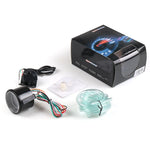 52mm 2 Inch Car Digital Turbo Boost Gauge with Sensor | Blue & Red LCD Display close-up view