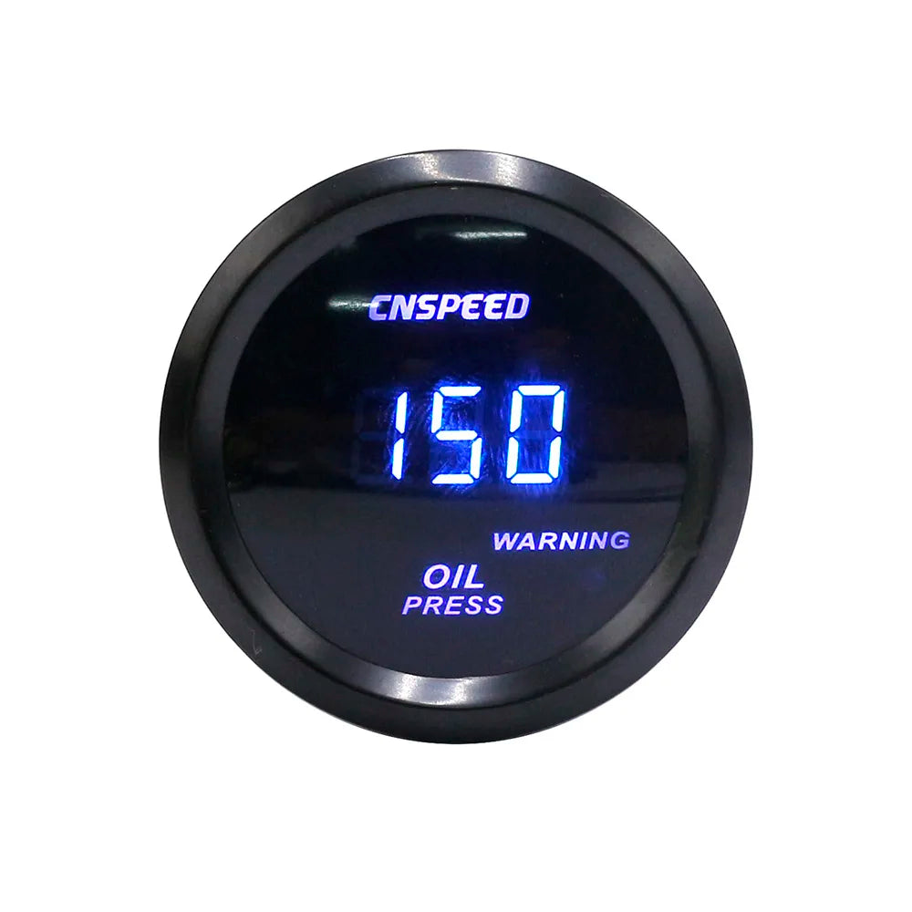 CNSPEED 52mm 6-in-1 Car Gauge Set | Digital Turbo Boost Oil Pressure Water Temp Voltme close-up view