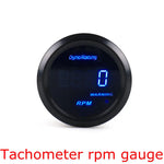 Dynoracing 52mm Digital Car Gauge Set | Turbo Boost Oil Temp Voltmeter Tachometer additional angle