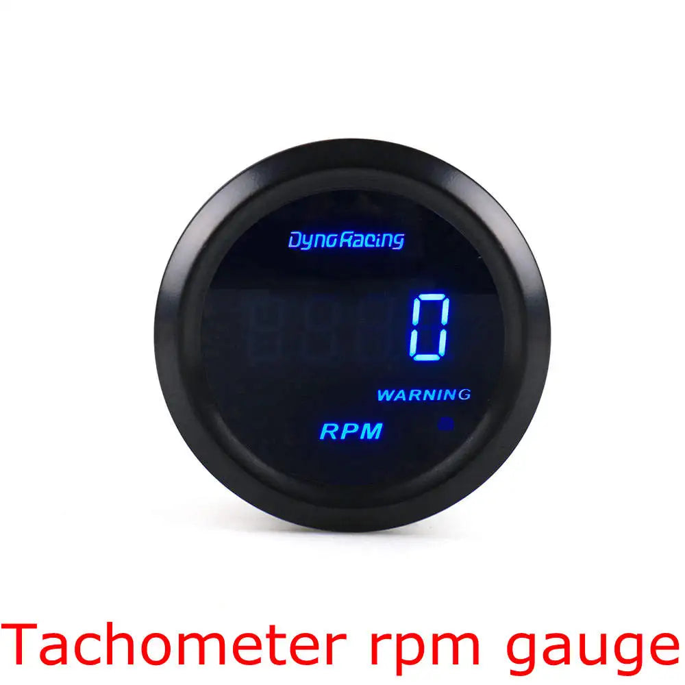 Dynoracing 52mm Digital Car Gauge Set | Turbo Boost Oil Temp Voltmeter Tachometer additional angle