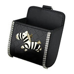 Crystal Leather Car Air Outlet Storage Bag close-up view